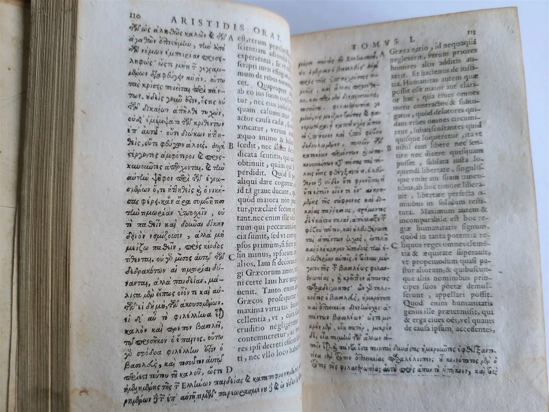1604 AELIUS ARISTIDES 2 VOLUMES antique Adrianensis Oratoris Clarissimi RARE - 12