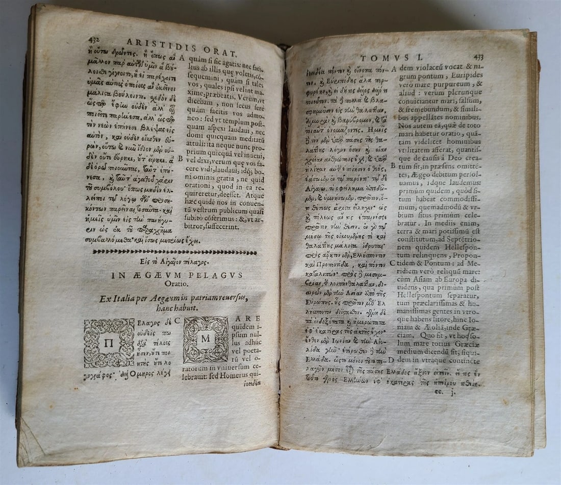 1604 AELIUS ARISTIDES 2 VOLUMES antique Adrianensis Oratoris Clarissimi RARE - 14