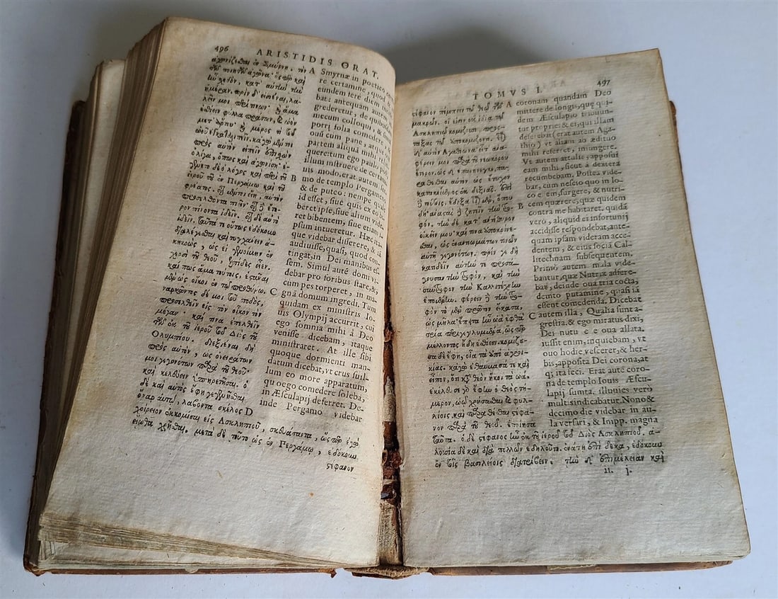1604 AELIUS ARISTIDES 2 VOLUMES antique Adrianensis Oratoris Clarissimi RARE - 15