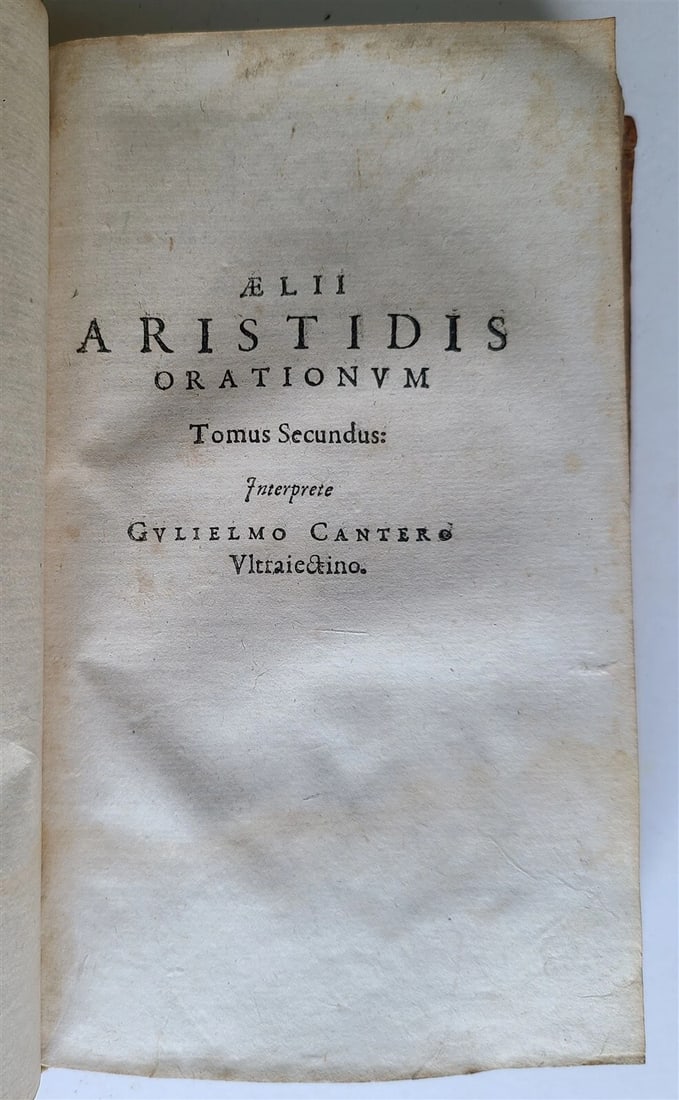 1604 AELIUS ARISTIDES 2 VOLUMES antique Adrianensis Oratoris Clarissimi RARE - 16