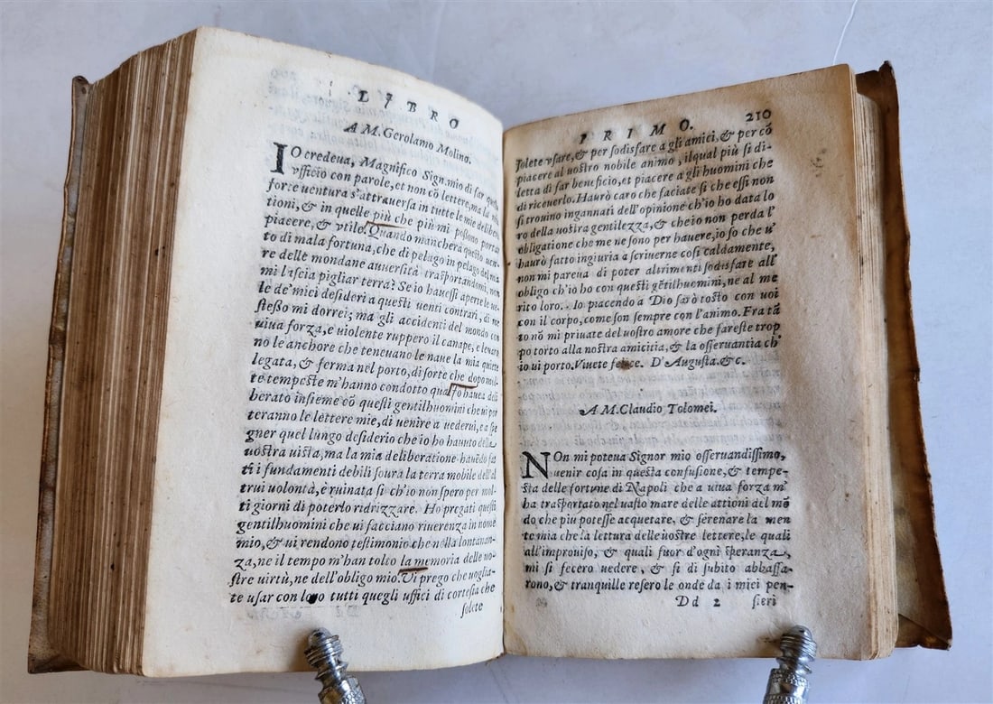1597 Le lettere di m. Bernardo Tasso antique 16th CENTURY vellum bound - 10