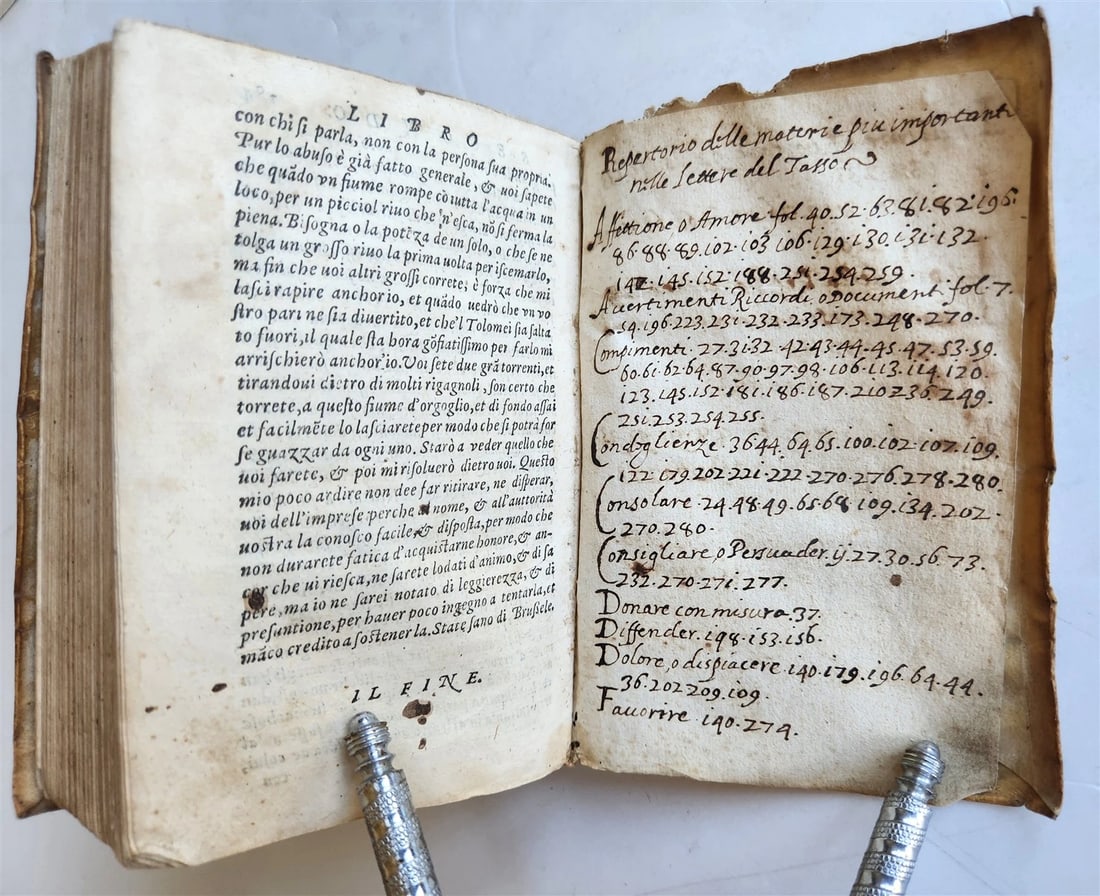 1597 Le lettere di m. Bernardo Tasso antique 16th CENTURY vellum bound - 8