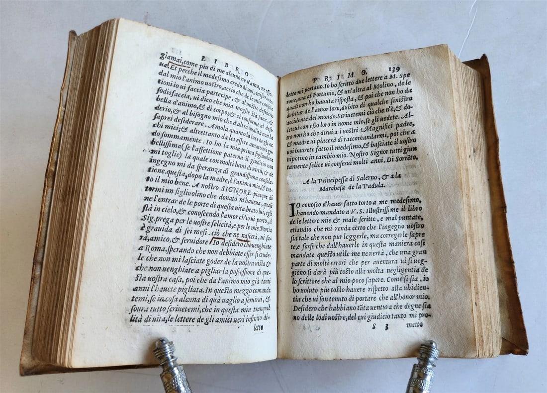 1597 Le lettere di m. Bernardo Tasso antique 16th CENTURY vellum bound - 9