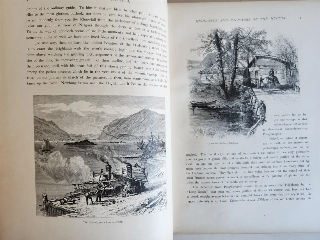 1874 PICTURESQUE AMERICA by WILLIAM BRYANT 2 FOLIO VOLUMES ILLUSTRATED antique - 16