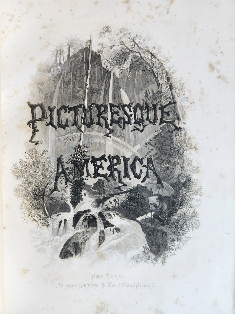 1874 PICTURESQUE AMERICA by WILLIAM BRYANT 2 FOLIO VOLUMES ILLUSTRATED antique - 4