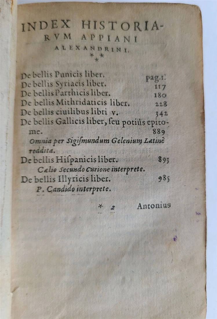 1588 APPIAN ROMAN HISTORY of FOREIGN WARS antique VELLUM in ITALIAN 16th CENTURY - 5