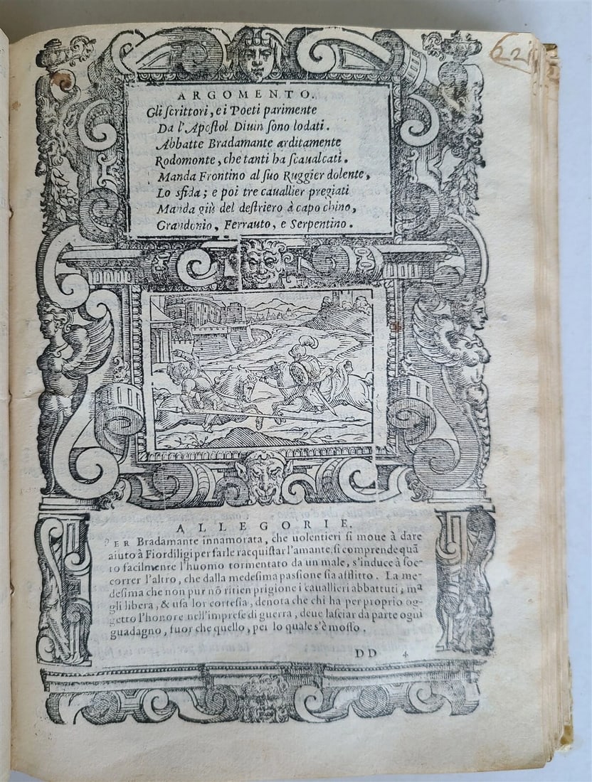 1583 ORLANDO FURIOSO by Ludovico ARIOSTO STRIKINGLY ILLUSTRATED antique vellum - 13