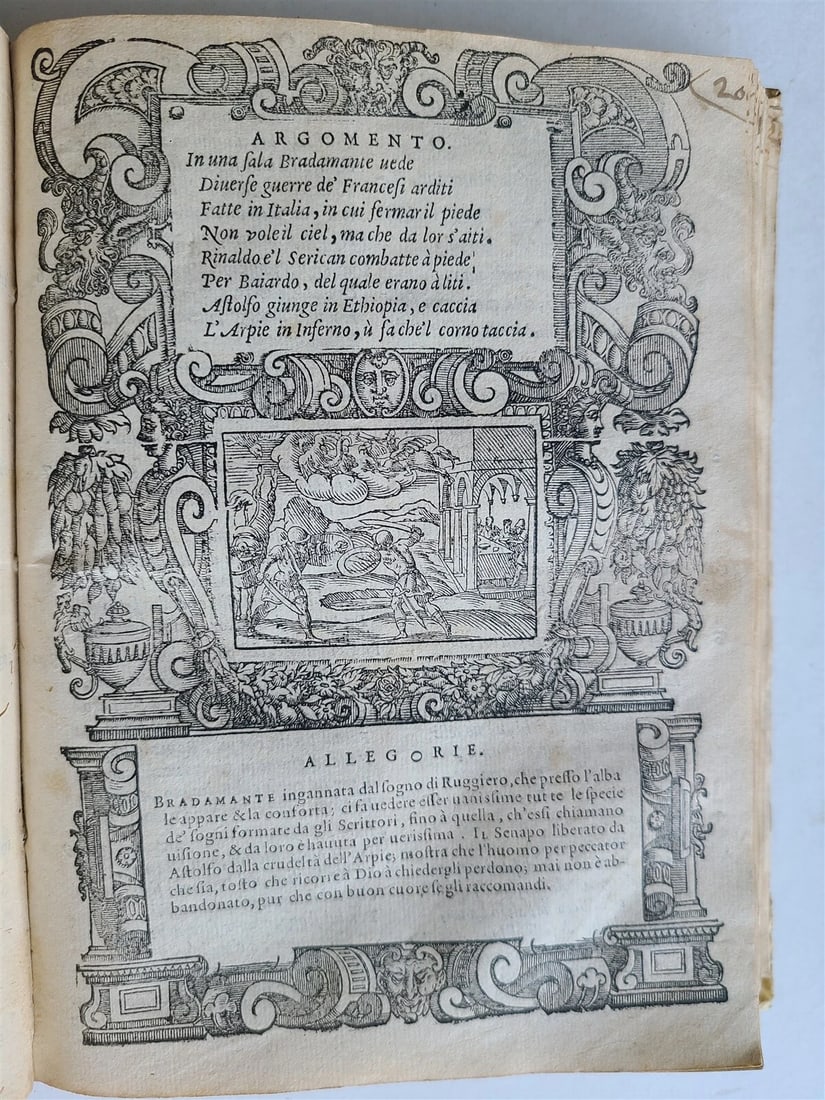 1583 ORLANDO FURIOSO by Ludovico ARIOSTO STRIKINGLY ILLUSTRATED antique vellum - 14