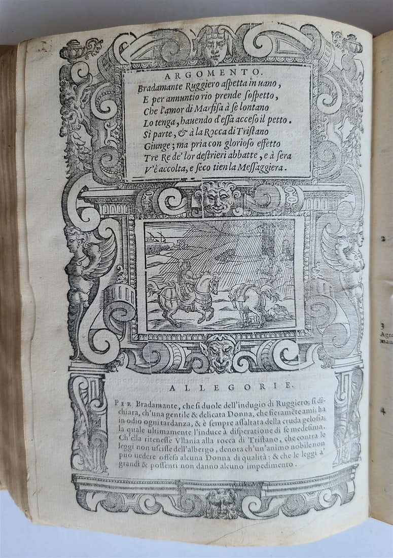 1583 ORLANDO FURIOSO by Ludovico ARIOSTO STRIKINGLY ILLUSTRATED antique vellum - 15