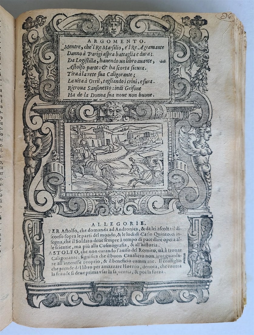 1583 ORLANDO FURIOSO by Ludovico ARIOSTO STRIKINGLY ILLUSTRATED antique vellum - 20