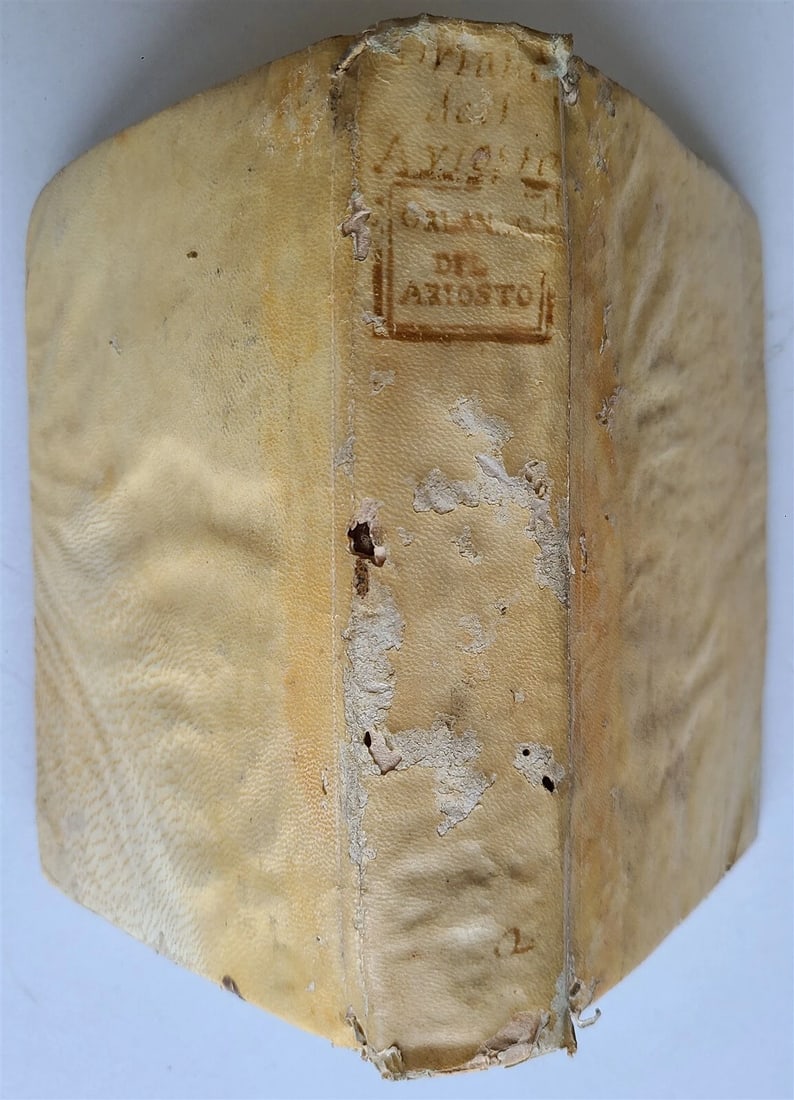 1583 ORLANDO FURIOSO by Ludovico ARIOSTO STRIKINGLY ILLUSTRATED antique vellum - 3