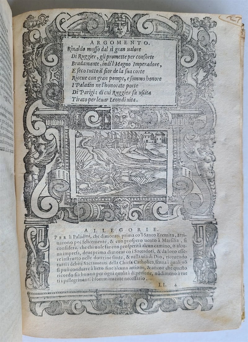 1583 ORLANDO FURIOSO by Ludovico ARIOSTO STRIKINGLY ILLUSTRATED antique vellum - 6