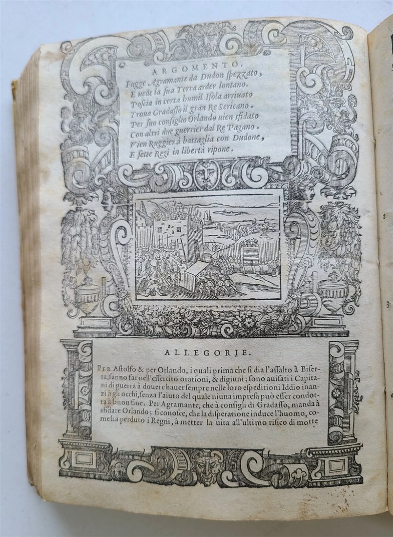 1583 ORLANDO FURIOSO by Ludovico ARIOSTO STRIKINGLY ILLUSTRATED antique vellum - 9