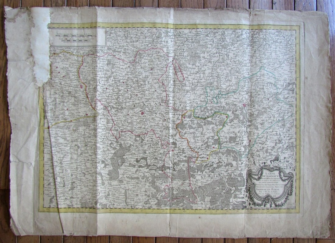 1792 ANTIQUE MAP - HAINAUT BELGIUM 31 by 22" ORIGINAL: 1792 ANTIQUE MAP - HAINAUT BELGIUM Repaired upper left corner and margins. Size 31 by 22" Refund Policy: We will issue a FULL REFUND, 100% money back if you are not satisfied with your purchase.