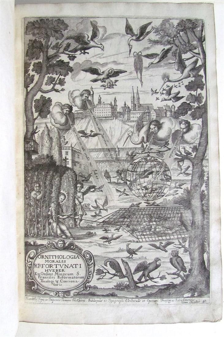 1678 ORNITOLOGIA MORALIS by FORTUNATUS HUEBER antique FOLIO (1 of 12)
