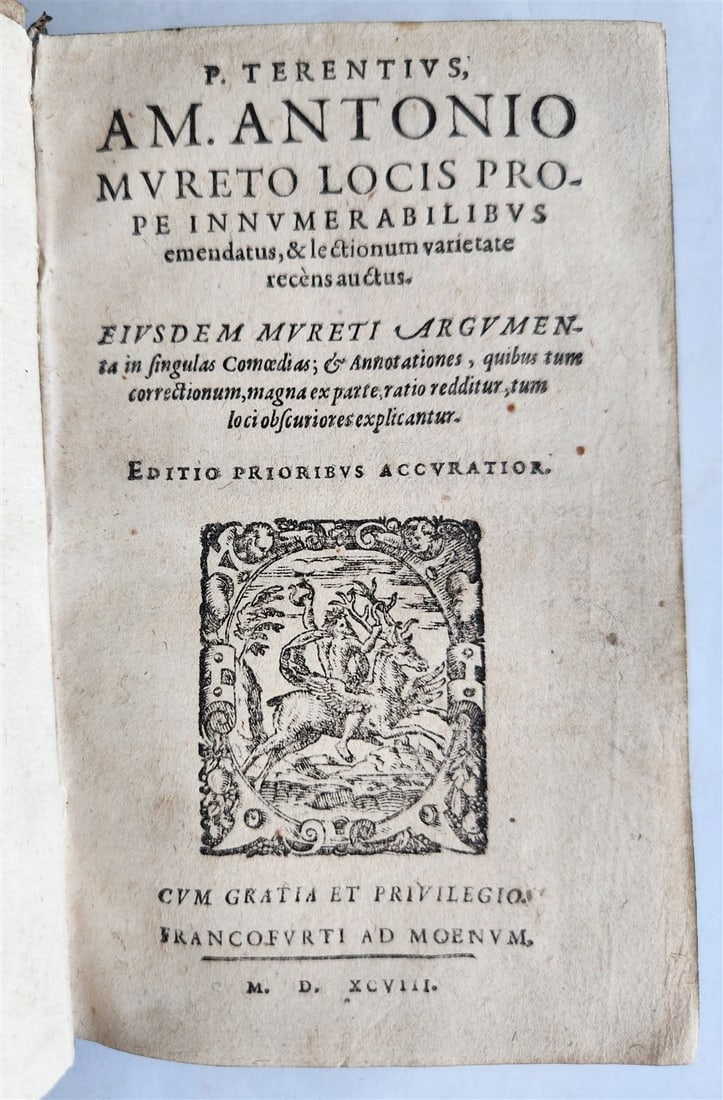 1598 COMEDIES of TERENCE ILLUSTRATED by AMMAN antique VELLUM MANUSCRIPT BINDING - 2