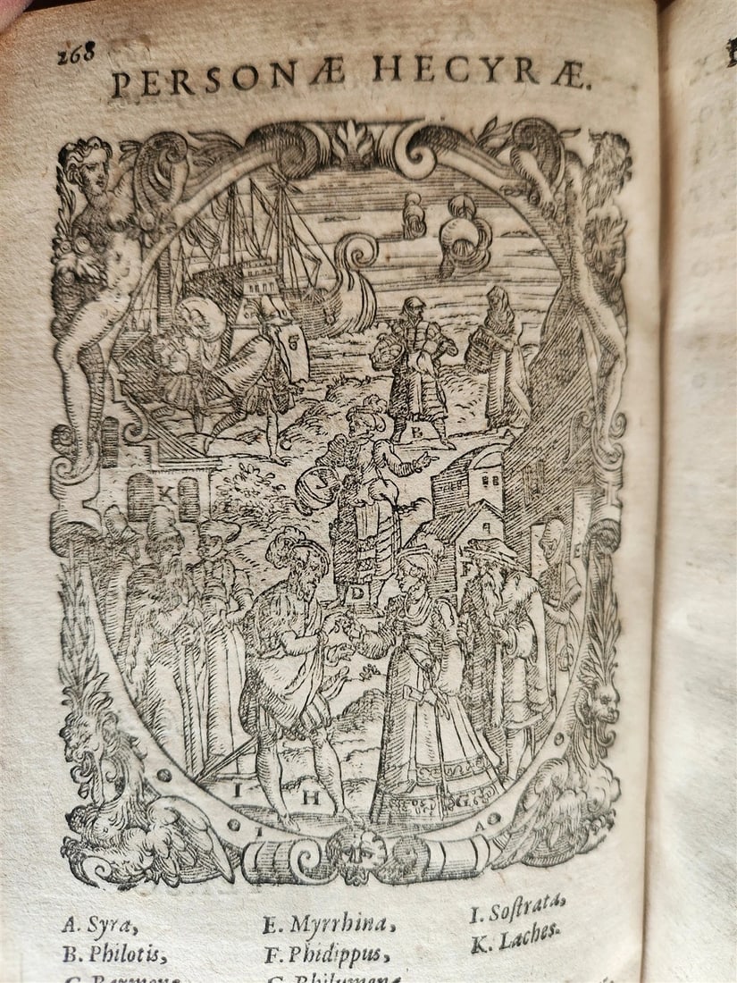1598 COMEDIES of TERENCE ILLUSTRATED by AMMAN antique VELLUM MANUSCRIPT BINDING - 3