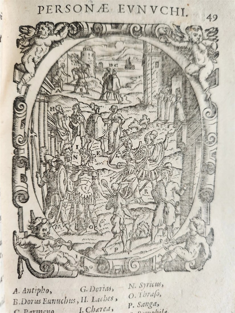 1598 COMEDIES of TERENCE ILLUSTRATED by AMMAN antique VELLUM MANUSCRIPT BINDING - 5