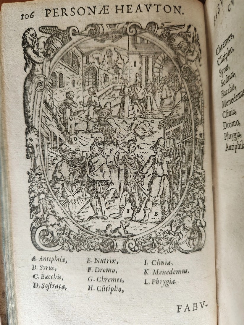 1598 COMEDIES of TERENCE ILLUSTRATED by AMMAN antique VELLUM MANUSCRIPT BINDING - 7