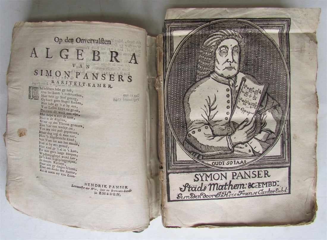 1747 MATHEMATICS ALGEBRA by SYMON PANSER antique RARE (1 of 6)