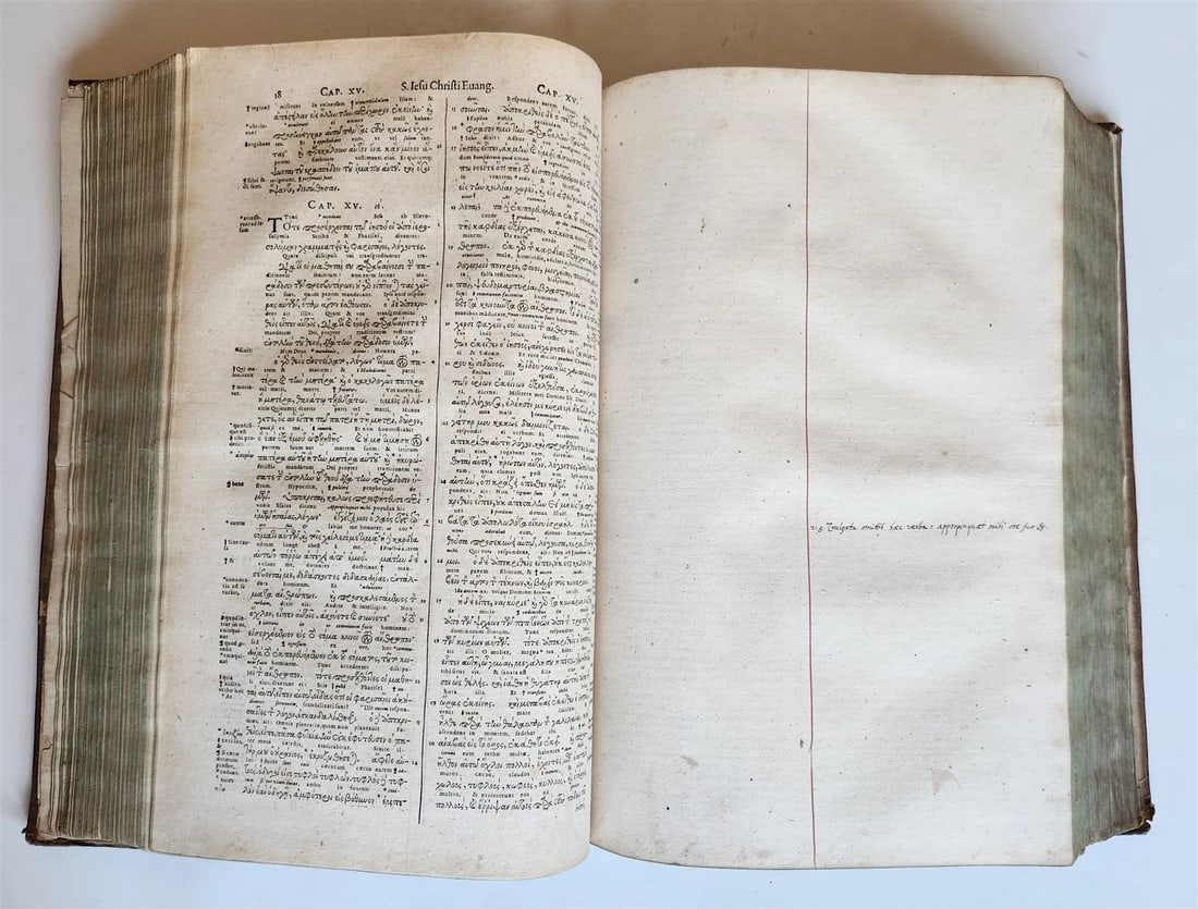 1619 BIBLE in GREEK antique BLIND TOOLED PIGSKIN BOUND FOLIO - 10