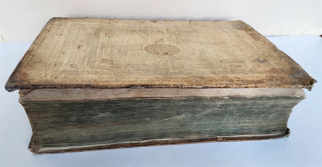 1619 BIBLE in GREEK antique BLIND TOOLED PIGSKIN BOUND FOLIO - 5
