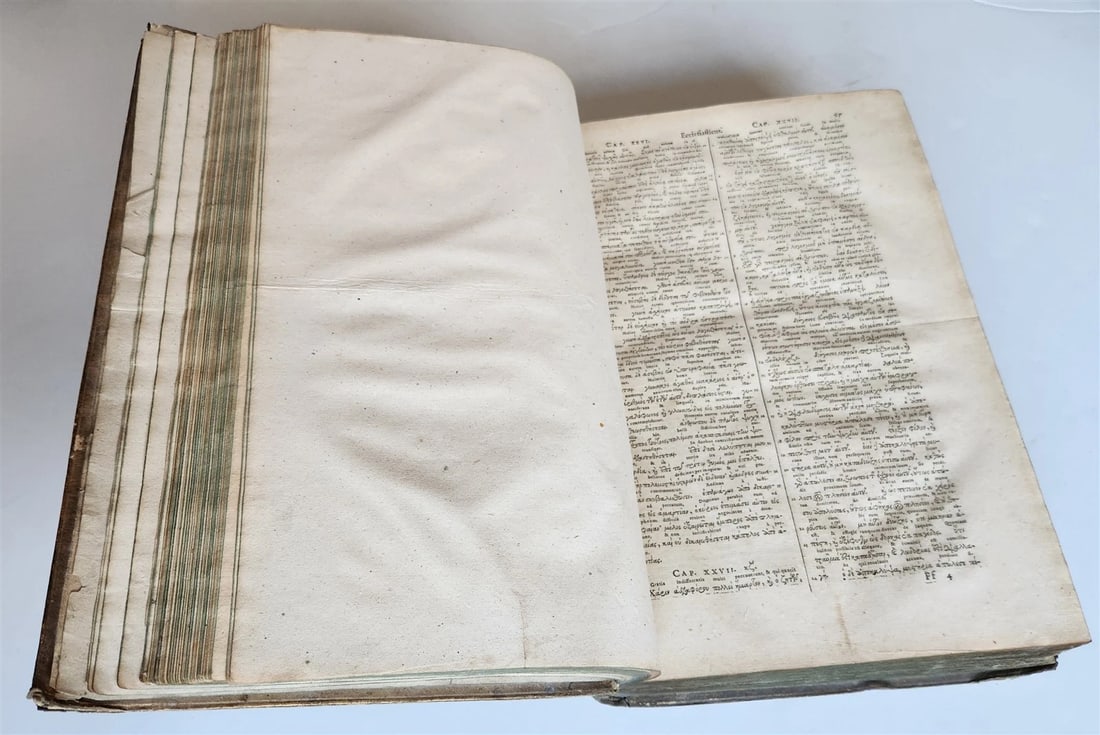 1619 BIBLE in GREEK antique BLIND TOOLED PIGSKIN BOUND FOLIO - 8