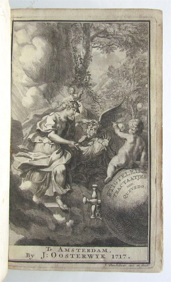1718 The Cradle and the Grave by Francisco de Quevedo ANTIQUE VELLUM BOUND (1 of 6)