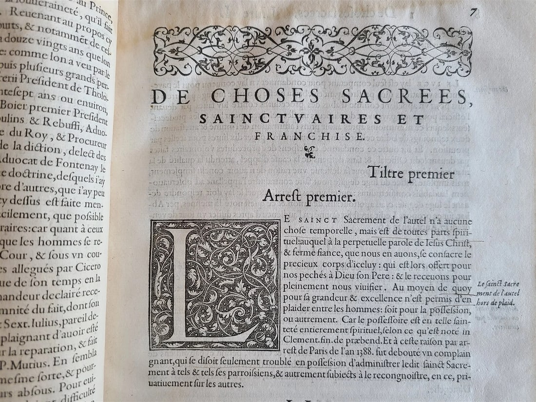 1568 NOTABLE JUDGMENTS OF SOVEREIGN COURTS OF FRANCE antique ARMORIAL BINDING - 7