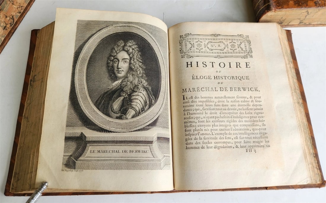 1777 ILLUSTRIOUS FRANCE or FRENCH PLUTARCH antique 3 volumes ILLUSTRATED - 10