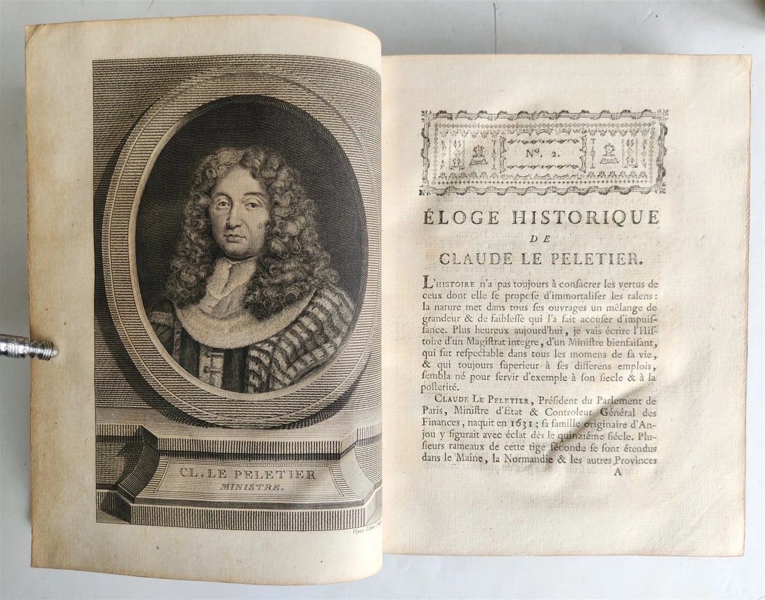 1777 ILLUSTRIOUS FRANCE or FRENCH PLUTARCH antique 3 volumes ILLUSTRATED - 16