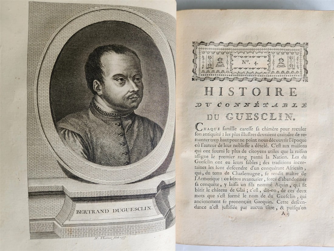 1777 ILLUSTRIOUS FRANCE or FRENCH PLUTARCH antique 3 volumes ILLUSTRATED - 19