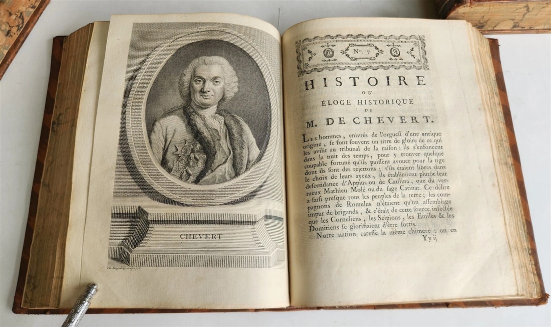 1777 ILLUSTRIOUS FRANCE or FRENCH PLUTARCH antique 3 volumes ILLUSTRATED - 9