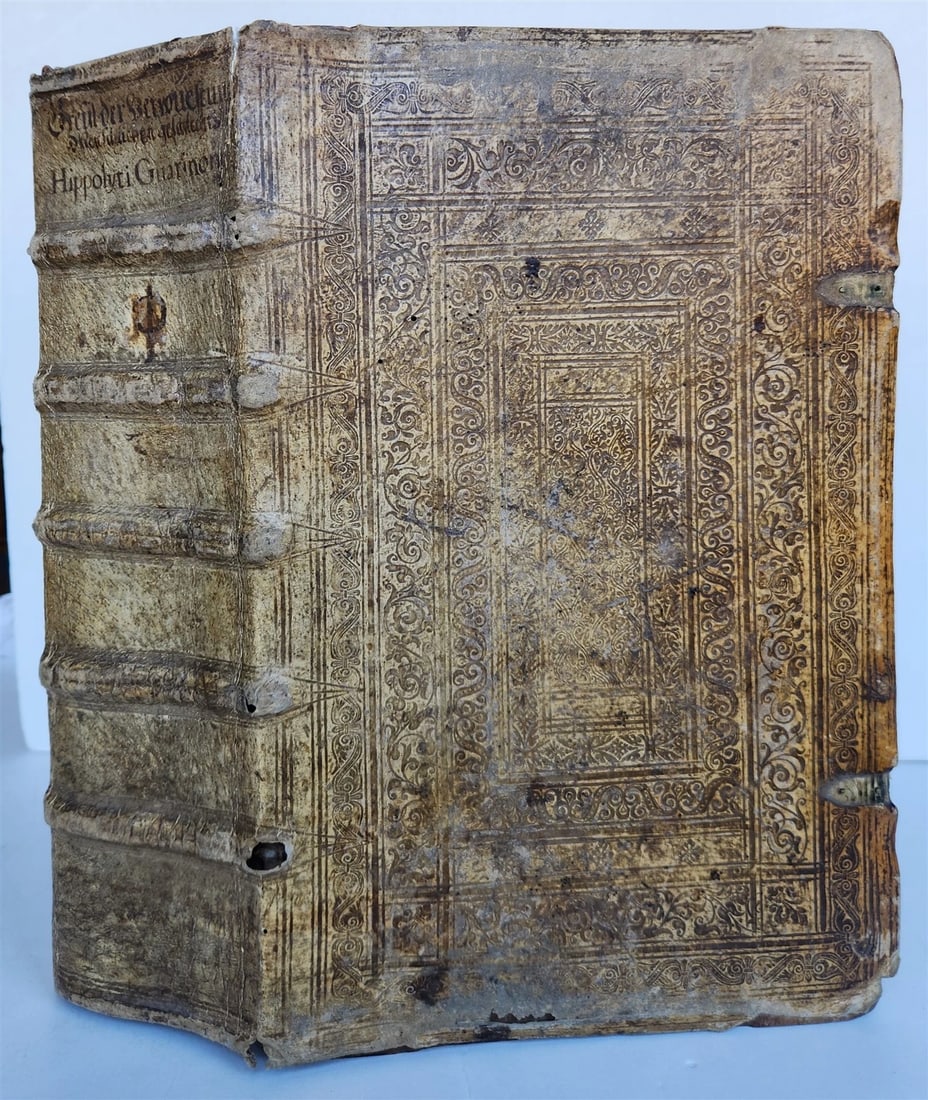 1610 GUIDE to PUBLIC HEALTH DIETS LIFESTYLE in GERMAN antique PIGSKIN FOLIO (1 of 19)