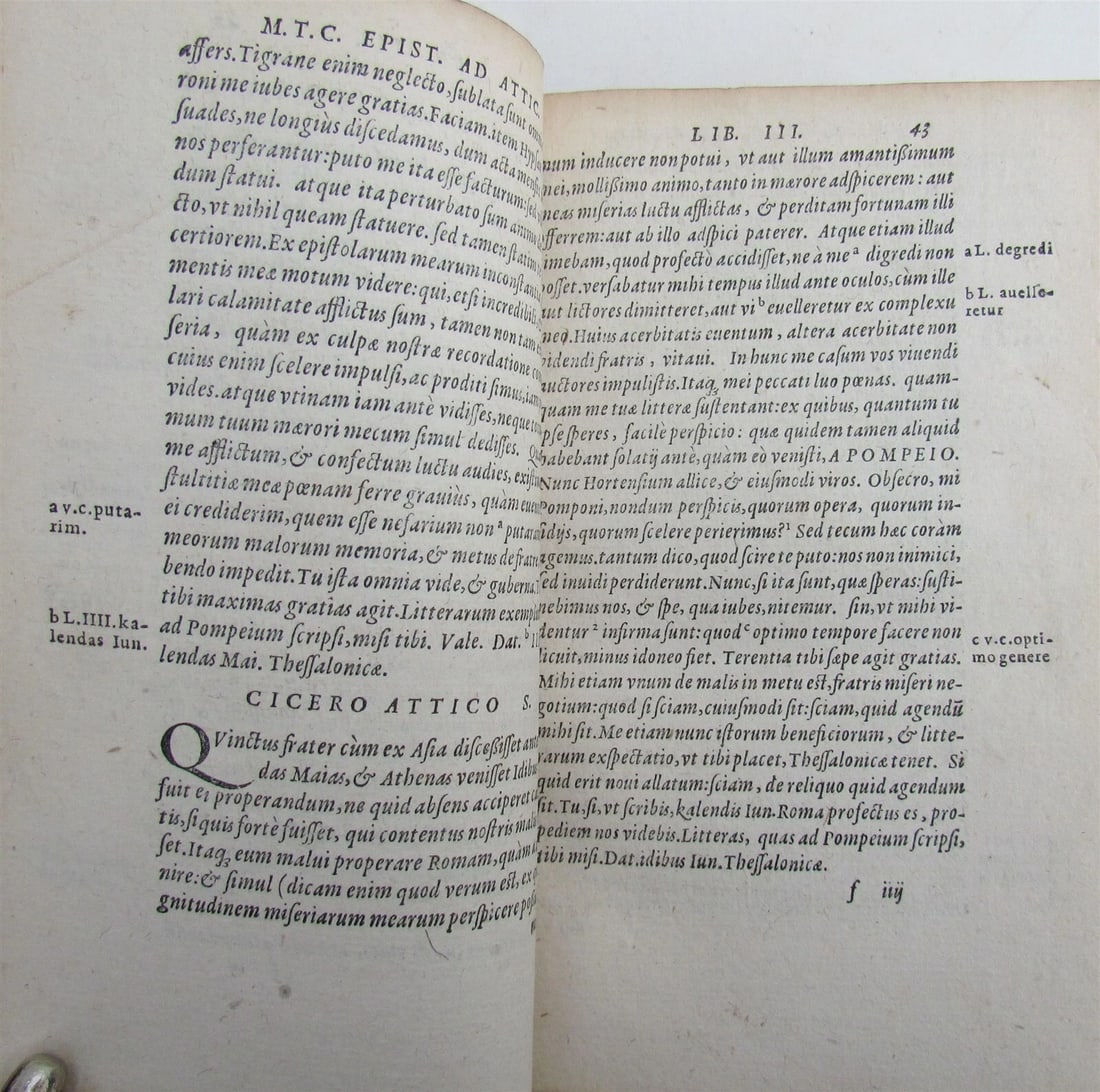1581 CICERONIS AD ATTICUM 16th CENTURY CICERO - 8