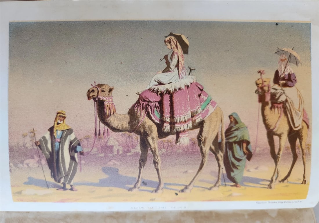 1869 TRAVEL in EGYPT & PALESTINE Prince & Princess of Wales antique ILLUSTRATED: William Howard Russell (1820-1907) A diary in the East during the tour of the Prince and Princess of Wales. London, George Routledge; 1869 xv-650 pp. Original half leather, spine with raised bands