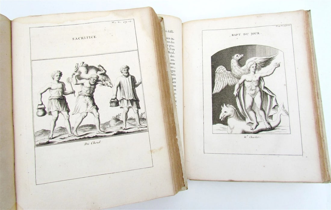 1727 Religion of Gauls ANCIENT CELTIC MYTHOLOGY 2 VOL antique ILLUSTRATED Vellum - 12