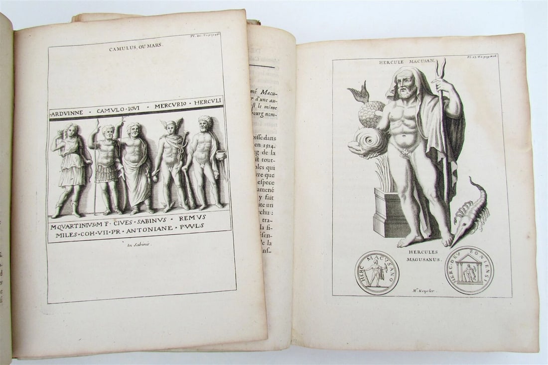 1727 Religion of Gauls ANCIENT CELTIC MYTHOLOGY 2 VOL antique ILLUSTRATED Vellum - 3