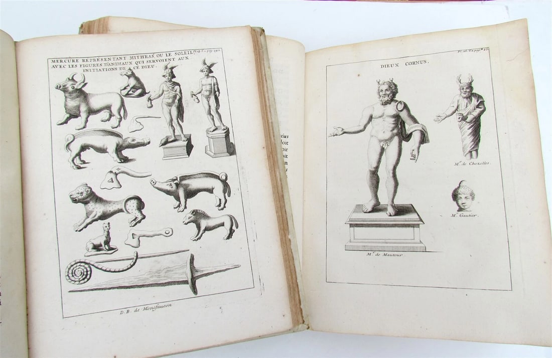 1727 Religion of Gauls ANCIENT CELTIC MYTHOLOGY 2 VOL antique ILLUSTRATED Vellum - 4