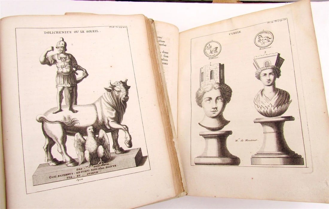 1727 Religion of Gauls ANCIENT CELTIC MYTHOLOGY 2 VOL antique ILLUSTRATED Vellum - 5