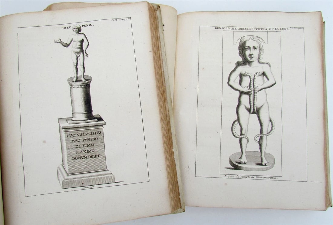 1727 Religion of Gauls ANCIENT CELTIC MYTHOLOGY 2 VOL antique ILLUSTRATED Vellum - 6