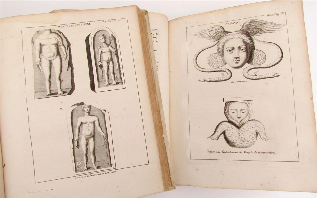 1727 Religion of Gauls ANCIENT CELTIC MYTHOLOGY 2 VOL antique ILLUSTRATED Vellum - 9