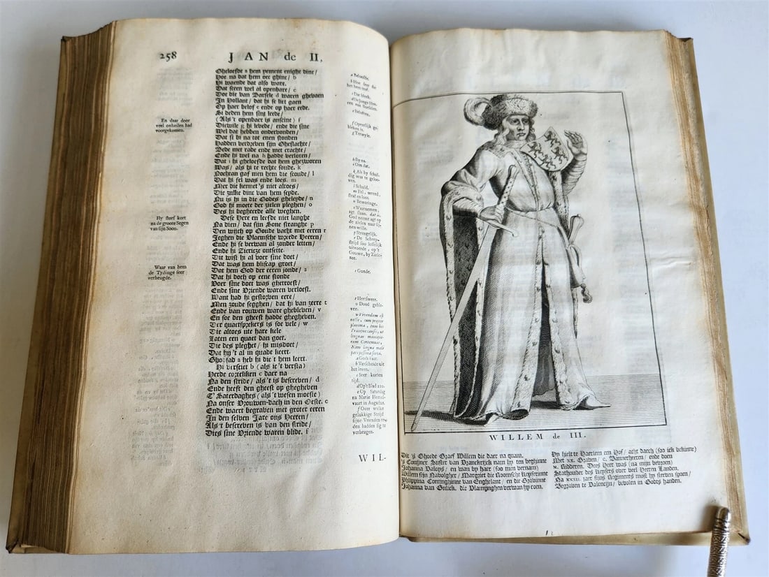 1699 CHRONICLE of COUNTS of HOLLAND antique ILLUSTRATED FOLIO vellum bound - 12