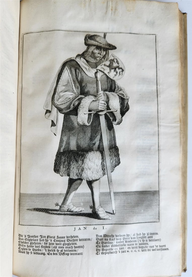 1699 CHRONICLE of COUNTS of HOLLAND antique ILLUSTRATED FOLIO vellum bound - 13
