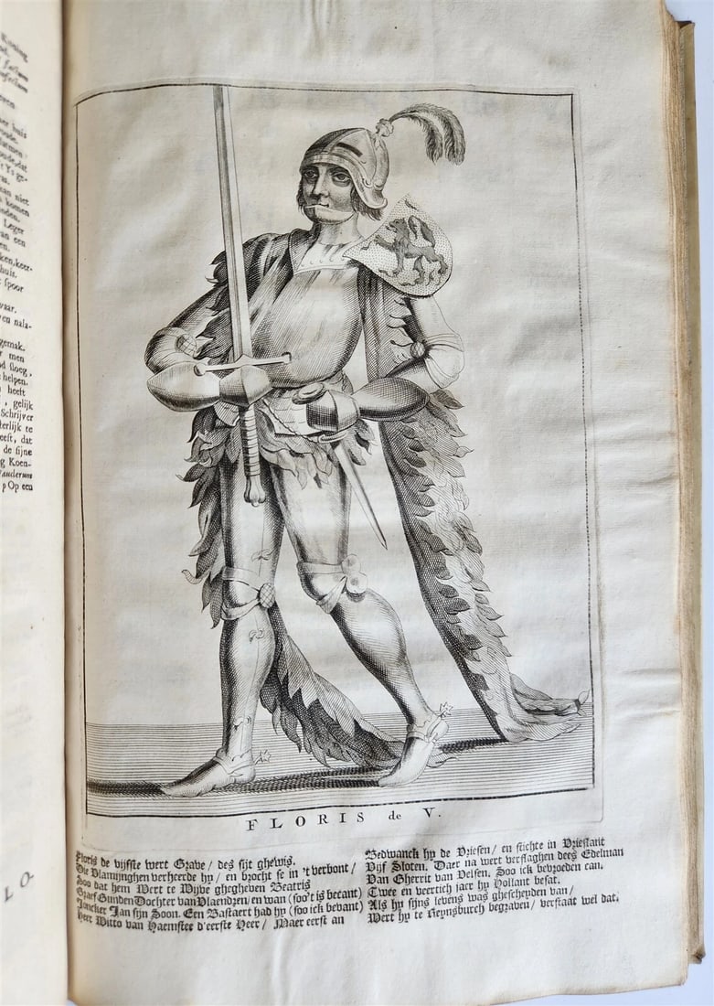 1699 CHRONICLE of COUNTS of HOLLAND antique ILLUSTRATED FOLIO vellum bound - 14