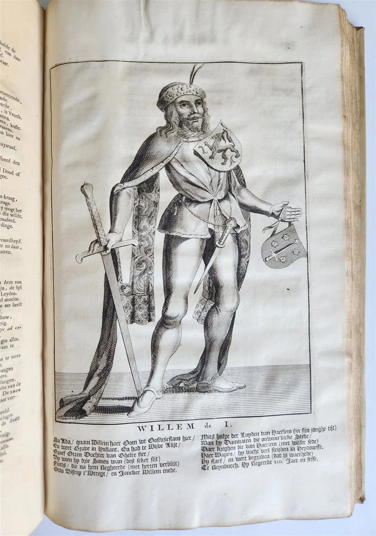 1699 CHRONICLE of COUNTS of HOLLAND antique ILLUSTRATED FOLIO vellum bound - 15