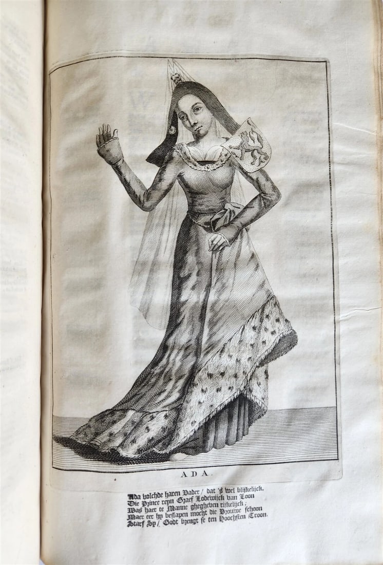 1699 CHRONICLE of COUNTS of HOLLAND antique ILLUSTRATED FOLIO vellum bound - 16