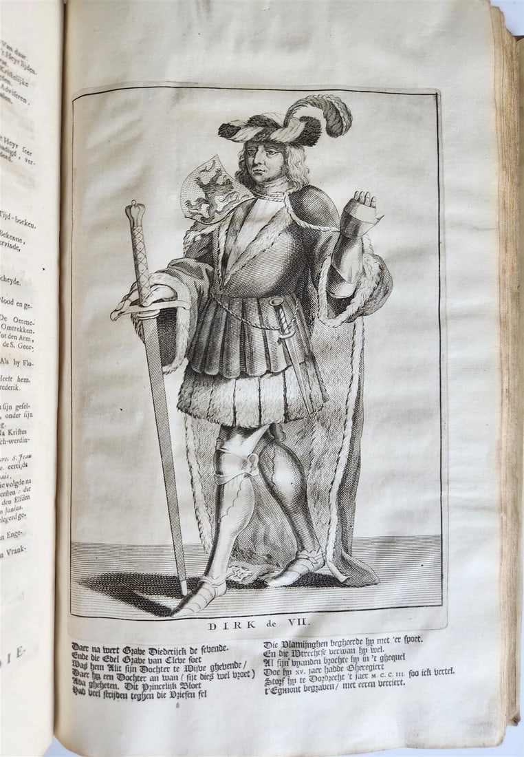 1699 CHRONICLE of COUNTS of HOLLAND antique ILLUSTRATED FOLIO vellum bound - 17