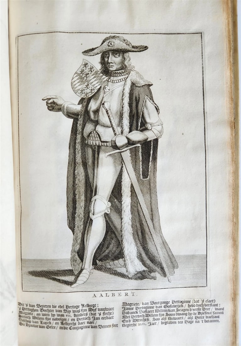1699 CHRONICLE of COUNTS of HOLLAND antique ILLUSTRATED FOLIO vellum bound - 8