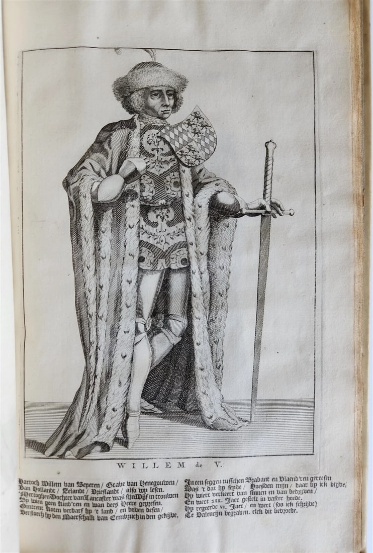 1699 CHRONICLE of COUNTS of HOLLAND antique ILLUSTRATED FOLIO vellum bound - 9